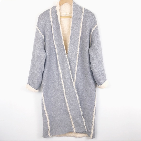 Anthropologie Sweaters - Anthropologie MOTH Gray Fuzzy Duster Cardigan